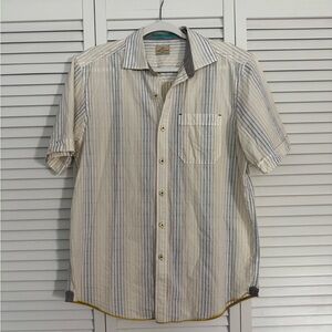 Tommy Bahama Striped Button Down Short Sleeve Shirt 100% Cotton Sz M